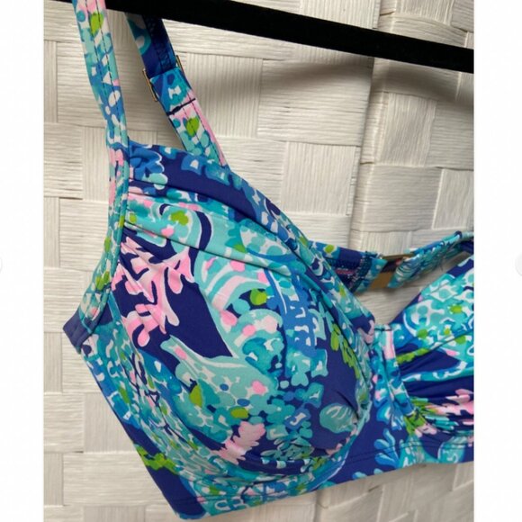 Lilly Pulitzer Swom Bra Blue Floral 34 D - Picture 2 of 5